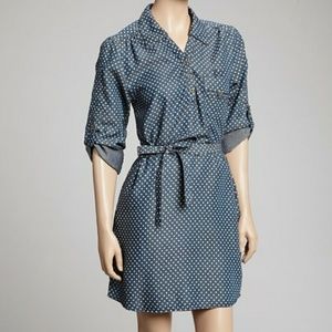Sold Out Velvet Heart Polka Dot Denim Dress XS
